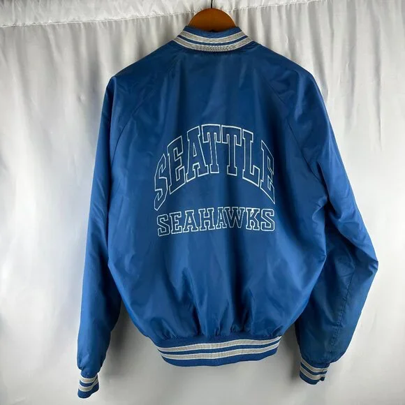 Vintage 90's Chalkline NFL Seattle Seahawks Satin Style Varsity Jacket - Picture 3 of 16